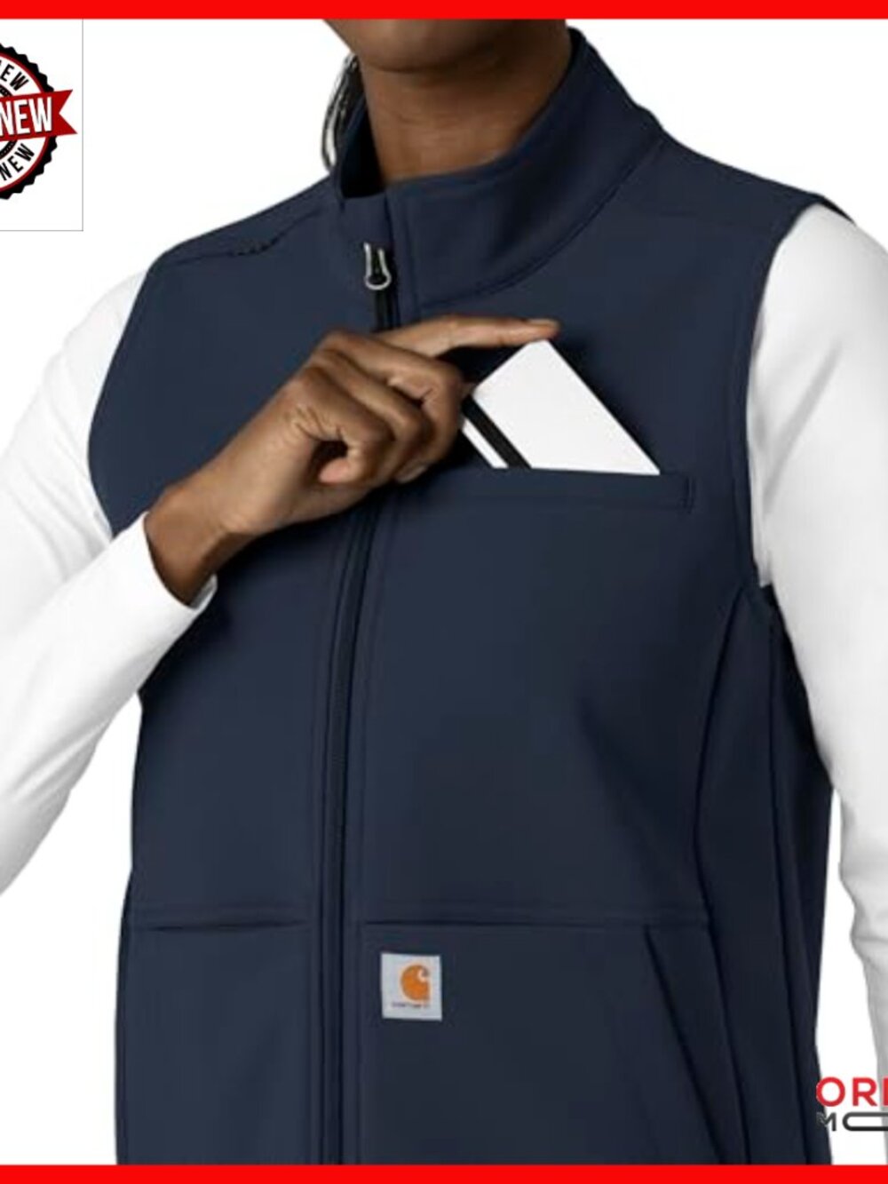 Fleece Vest Modern Fit Sleeveless Aviator Style 4-Pocket Design - Picture 6 of 7